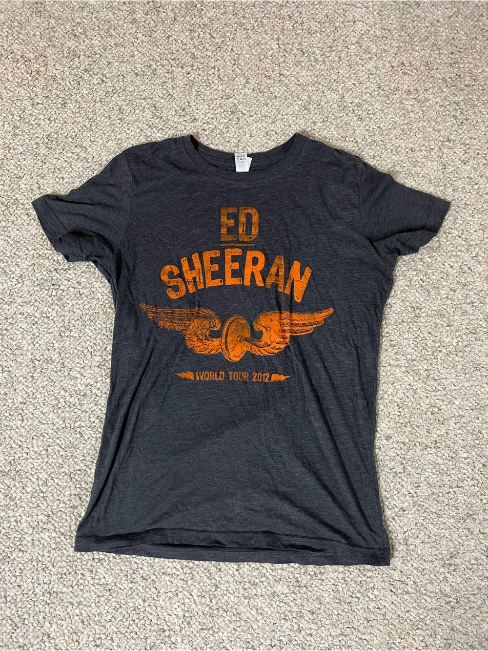 Ed Sheeran Graphic Tee - Charcoal with Orange Print